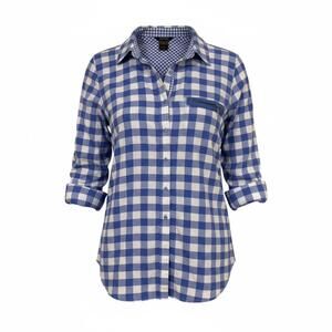 Multiples Women's Blue and White Gingham ButtonUp Shirt XL Festival Boho Cowgirl